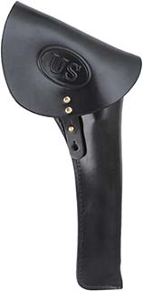 Military Holster, right hand,
black leather, U.S. marked flap